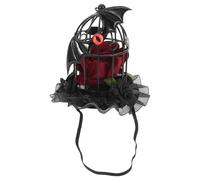 Hemobllo Coiffe De Chauve-Souris Rose Bandeaux Halloween Cosplay Haut-De-Forme Cage À Oiseaux Tête De Chauve-Souris Bandeau Haut-De-Forme D'Halloween Mini-Chapeau Haut-De-Forme