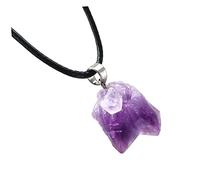 Hemobllo Collier Amethyste Asymétrique Élégant Pendentif Améthyste Irrégulière Bijou de Bijouterie Artisanaux