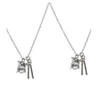 Hemobllo Collier Batterie 2 Pièces Pendentif Unique De Batterie Rock Pour Amateurs De Musique Pop Gravure Soignée Et Peinture Détaillée