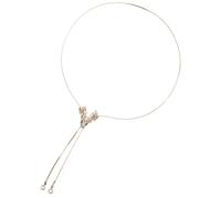 Hemobllo Collier Cerf Vintage Perles Chaîne en Alliage Doré Pendentif Statement Collier pour Femme Élégant Bijoux de Cou pour Mariage et Usage Quotidien