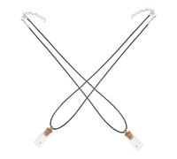 Hemobllo Collier Chrétien Unisexe 2 Fioles en Verre et Graines de Moutarde Pendentif Spirituel sur Cordon Cuir PU Bijou Religieux Symbolique pour Croyants Présent de Foi Inspirant