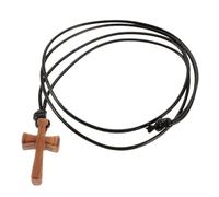 Hemobllo Collier Croix Catholique en Bois Naturel Unisexe Pendentif Croix de Jésus pour Couples pour Rétroviseur de Voiture Bijou Chrétien Minimaliste en Bois