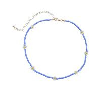 Hemobllo Collier de Perles Tissées Créatif Fleurs Colorées, Léger et Résistant, Style Enfantin, Collier pour Femme, pour Festivals et Voyages