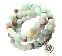 Hemobllo Collier et Bracelet en Pierres Naturelles 108 Perles 8mm Lotus, Bijoux Décoratifs pour Femmes, Accessoires Légers pour Usage Quotidien et Soirées