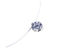 Hemobllo Collier Femme Pendentif Zircon avec Chaîne Invisible Réglable Délicat et Élégant pour Cou Design Transparent et Confortable