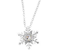 Hemobllo Collier Flocon de Neige Argenté Projection « je T’aime » en 100 Langues, Pendentif D’amour pour Femme, Bijou Valentine, Présent Mariage et Saint-valentin, Élégant et Confortable