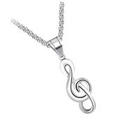 Hemobllo Collier Homme Musique Symbole Acier Inoxydable Pendentif Créatif Hip-hop Chaîne Bijoux Masculins Stylés et Durables