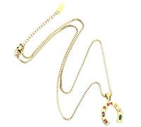 Hemobllo Collier Pendentif à Cheval Doré U pour Femme Chaîne Clavicule Élégante Symbole de Chance pour Anniversaire Mariage et Fêtes