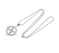 Hemobllo Collier Pendentif Catholique Saint-Brigitte en Métal Argenté Bijou Religieux Unisexe Ras du Cou Amulette de Protection Chrétienne pour Prière et Fête Saint-Patrick