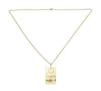 Hemobllo Collier Pendentif Tarot Homme en Acier Inoxydable Doré Chaîne de Pull Ras du Cou Bijou Religieux pour Occasions Spéciales Style Masculin et Solide