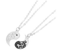 Hemobllo Collier Pendentif Yin Yang Dragon En Acier Inoxydable, Colliers Assortis Pour Couples Hommes Et Femmes, Bijou Tai Chi Polyvalent Pour Amour Et Amitié