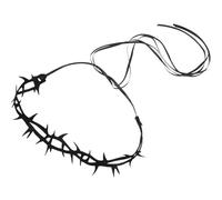 Hemobllo Collier pour Halloween Style Gothique Élégant Ras Cou Épines Noires en Feutre pour Femmes et Occasions Formelles