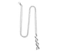 Hemobllo Collier Scientifique Pendentif Double Hélice Adn en Métal, Lot de 2 Pièces, Bijou Chimie pour Femmes Passionnées, Usage Quotidien et Événements Sociaux, Taille Grand