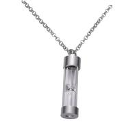 Hemobllo Collier Urne Cendres Crémation Acier Inoxydable Pendentif Sablier Transparent avec Entonnoir Souvenir pour Famille Et Amis Accessoire pour Cendres
