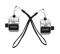 Hemobllo Compteur Mécanique Manuel sans Pile 2 Pièces en Métal Argenté 4 Chiffres et Comptage Polyvalent pour Événements Sportifs à Main