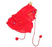 Hemobllo Costume de Noël pour Chien et Chat Cape Rouge Tissu Doux Tenue Féérique pour Petit Chien et Chat Cape de Fête Cosplay Accessoire Photo de Noël