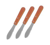 Hemobllo Coupe-Fromage en Acier Inoxydable Manche en Bois Spatule à Beurre Pratique 3 Pièces Racloir à Confiture Portable Ustensiles Cuisine pour Découpe et Service
