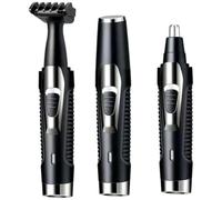Hemobllo Coupe-poils de nez électrique en acier inoxydable avec design compact noir pour hommes, kit complet rechargeable avec accessoires de nettoyage et huile d'entretien