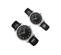 Hemobllo Couple Paire Montres D' Affaires Quartz: Bracelet en Cuir PU Casual Son Bracelet Son pour Hommes Femmes Amoureux Mariage Romantiques 2 Pcs dans 1 Set