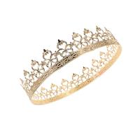 Hemobllo Couronne de Prince Vintage en Fer Doré, Résistante à L'usure et Déformation, Design Européen Élégant, pour Halloween et Productions Théâtrales