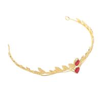 Hemobllo Couronne pour Homme Rouge avec Cristaux Coiffe Décorative en Alliage de Branches et Feuilles Accessoire Festif pour Bal de Promo Soirée Masquée et Mariage Diadème Élégant et