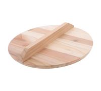 Hemobllo Couvercle de Casserole en Bois Rond Léger avec Poignée en Bois, Couvercle Anti-éclaboussures D'huile pour Wok, Préserve le Goût Naturel des Aliments, Accessoire de Cuisine
