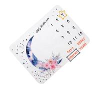 Hemobllo Couverture Mensuelle pour Bébé Tableau de Croissance Motif Lune Fleur Tissu Doux et Confortable Taille Adaptée pour Photos de Bébé Garçon ou Fille pour Souvenirs et Réseaux
