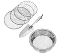 Hemobllo Crible à Sol en Acier Inoxydable avec Mailles Crible Jardinage Léger pour Compost Gravier et Terre Outil de Jardinage Portable pour Extérieur et Maison