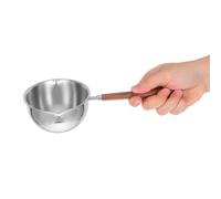 Hemobllo Cuillère à soupe en inox avec double bec verseur, manche long, design oblique, pour atteindre les casseroles et servir soupes et jus de viande
