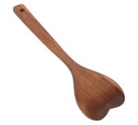 Hemobllo Cuillère Longue à Manche Ergonomique Cuillère Cœur Acacia Réutilisable pour Soupe et Salade Ustensile de Cuisine Pratique et Résistant Accessoire Cuisine Polyvalent