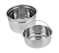 Hemobllo Cuve Intérieure Inox pour Cuiseur Électrique avec Panier Vapeur et Passoire à Riz et Facile à Nettoyer pour Cuisson à