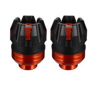 Hemobllo Cuvette de Fourche de Moto Orange en Alliage D'aluminium Tampon Tamponneur Haute Dureté, Protection Anti-collision pour Fourche, Lot de 2 Pièces