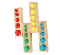 Hemobllo Cylindres Bois Colorés Montessori Éducatif pour Garçon Fille Jeu Parent-garçon Fille pour Développement Motricité et Coordination sans Bords Tranchants Matériau Sûr et Lisse