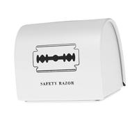 Hemobllo De Rangement pour Lames De Rasoir à Déchets, Capacité Moyenne, en Métal Blanc Imprimé, pour Salon De Coiffure, Boîtier Hermétique Anti-humidité Et Poussière