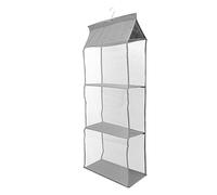 Hemobllo de Rangement Suspendu Poussière Gris Couches Organiseur Vertical pour à Main Chaussures et Vêtements Compartiments Transparents pour Chambre et Dressing