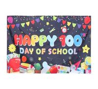 Hemobllo Décor de Fond Photo pour Fête 100 Jours D'école, Tissu Polyester 150x100 Cm, Fond Mural Réutilisable pour Décoration Intérieure et Extérieure, Accessoire Photo Événement Scolaire