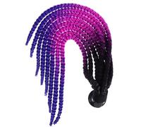 Hemobllo Décoration Casque Moto Queue de Cheval Tressée Amovible avec Ventouse Perruque Tresse Colorée et Réutilisable pour Casque Sport Moto