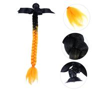 Hemobllo Décoration Casque Tresse Africaine avec Perruque Synthétique Dégradé Noir Jaune Tresse Crochet Amovible pour Casque Ski et Scooter Accessoire Original et Durable