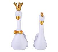 Hemobllo Décoration Gâteau Couronne Cygne Résine Blanche, Lot de 2 Set de Grands Cake Toppers Paillettes Élégantes pour Mariage, Anniversaire et Déco Voiture Intérieure
