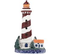 Hemobllo Décoration Miniature de Phare Méditerranéen en Résine Rouge pour Aquarium et Bureau, Ornement Artisanal Solide, Décoration Paysagère et Ornement de Jardin, Accessoire Décoratif