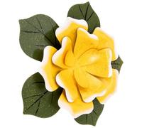 Hemobllo Décoration Murale en Métal Fleur Décorative Murale Suspendue en Fer Jaune, Légère, Forme Rose, pour Jardin et Extérieur, Style Artistique Créatif