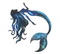 Hemobllo Décoration Murale Sirène Métallique Pour Intérieur Et Extérieur, Décoration Jardin Et Terrasse, Motif Sirène Debout, Pièce Unique Résistante Et Artistique