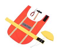 Hemobllo Déguisement d'Ingénieur pour Chien Taille S Gilet et Chapeau Orange avec Fermeture Auto-Agrippante Costume Halloween pour Chiots 2-3 Kg Tenue de Cosplay Festive et Ajustable