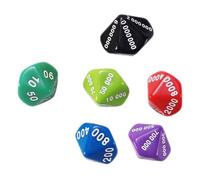 Hemobllo Dés Numériques et Dés Polyédriques pour Jeux de Rôle et Calcul Mental, Lot de 6 Pièces en Plastique Multicolore, Adaptés aux Soirées Ludiques Entre Amis Couleur Aléatoire
