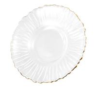 Hemobllo Dessous de Verre Décoration de Table Basse en Verre Transparent Élégant Bord Doré Chic, Accessoire Polyvalent pour Tasse à Thé et Plat de Grignotage