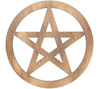 Hemobllo Dessous de Verre en Bois Pentacle Marron pour Autel, Décoration Rétro Païenne, Plateau Rituel Compact et Pratique pour Cérémonies, Ornement Sacré en Bois Naturel, Accessoire