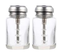 Hemobllo Distributeur de Boisson en Verre 100ml Léger et Portable, Lot de 2 Bouteilles à Pression Transparentes pour Cosmétiques et Liquide