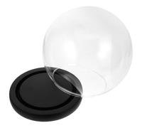 Hemobllo Dôme de Verre Sphérique avec Base en Plastique Transparent pour Exposition et Rangement de Fleurs ou Micro-paysages, Design Délicat Adapté la Maison Bureau