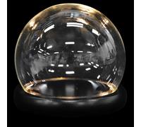 Hemobllo Dôme en Verre Sphérique Transparent 12 Cm Socle Bois à Rainure pour Fleurs Éternelles Couvercle Décoratif pour Micro-Paysage et Présentation D’Objets Présent Décoration Maison