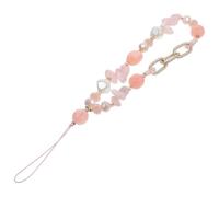 Hemobllo Dragonne de Téléphone à Perles en Cristal Rose Décorative en Ccb et Aluminium, Corde Suspendue pour Téléphone Portable et Paquet à Dos, pour L'école Famille